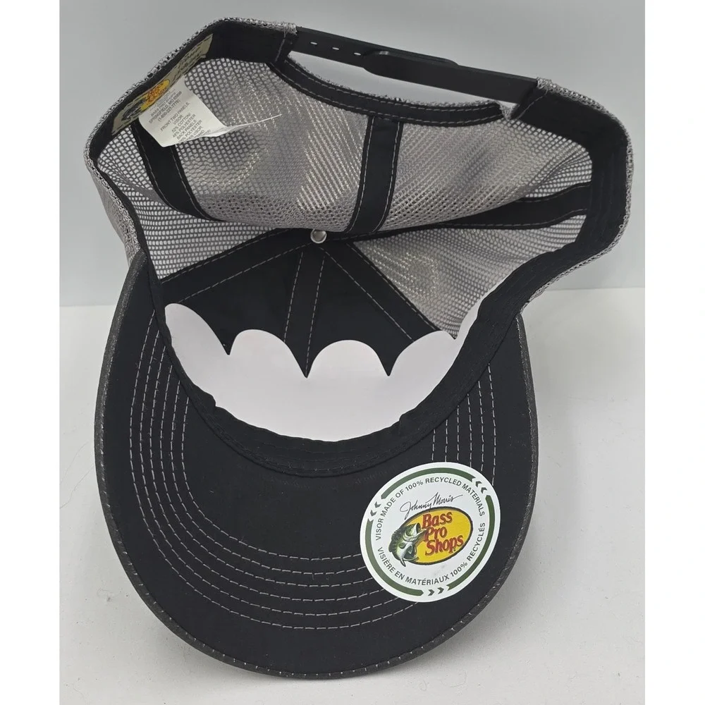 Bass Pro Shops Trucker Hat Black Mesh Snapback Fishing Cap NWT